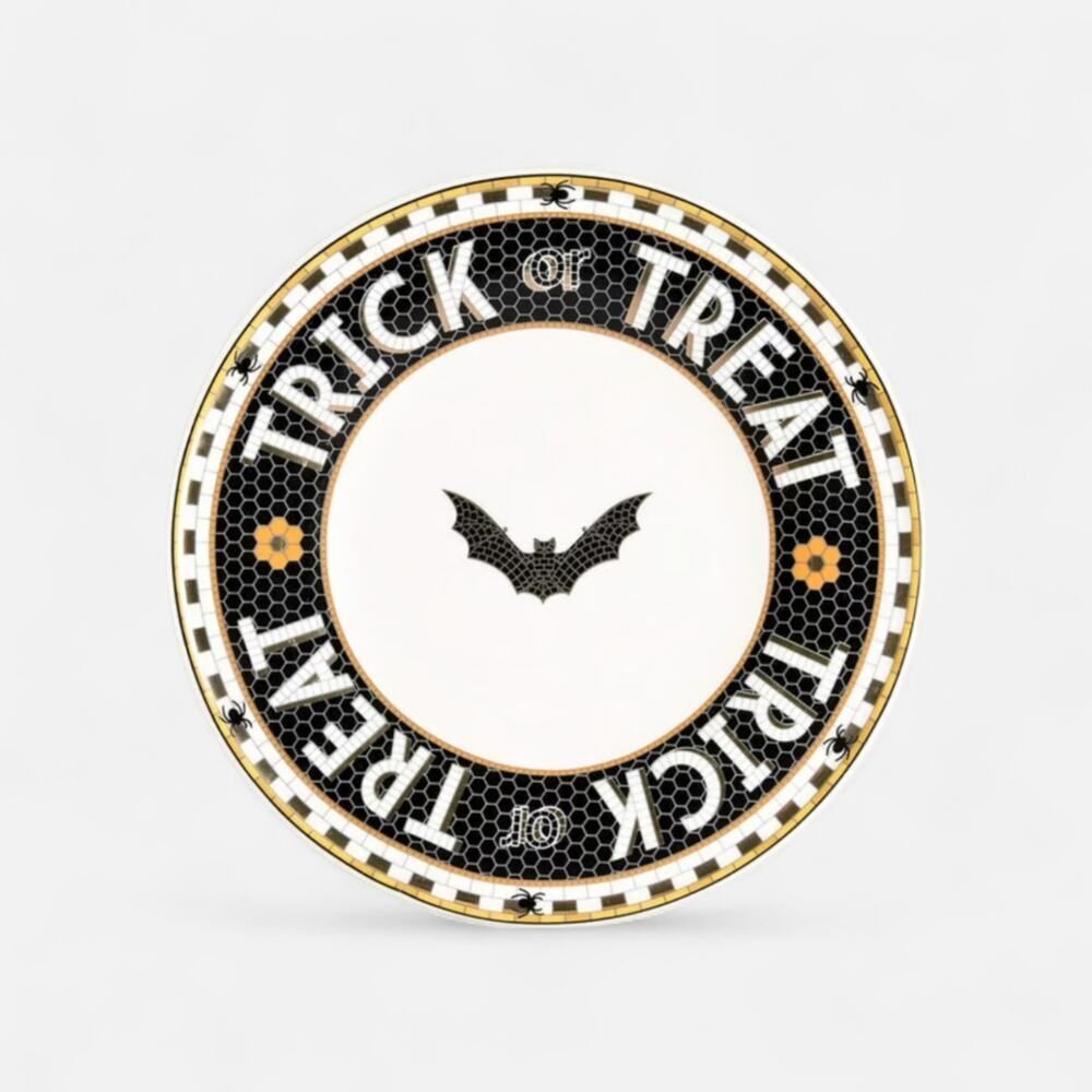 Anthropologie Bistro Tile Halloween Salad/Dessert  Plate 8.25" Diameter